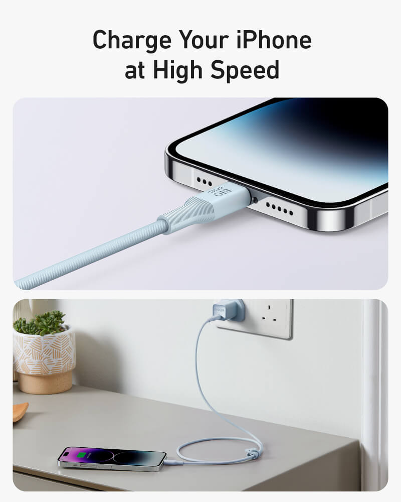 สายชาร์จเร็ว iPhone USB-C to Lightning (Anker 542 Bio-Based) ยาว 90cm สีฟ้า - AK408